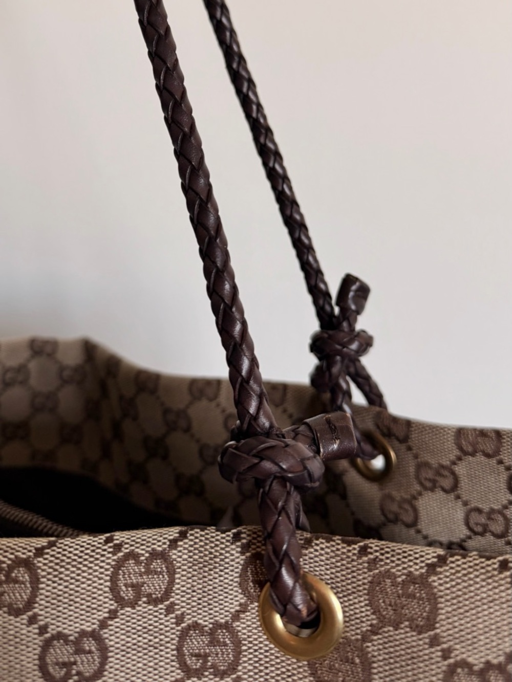 Gucci GG Canvas Braided Handle Tote - Picture 6 of 16